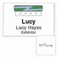 Classic Side Loading Rigid Vinyl Name Tag Holder w/ Pin (4"x2 1/2")